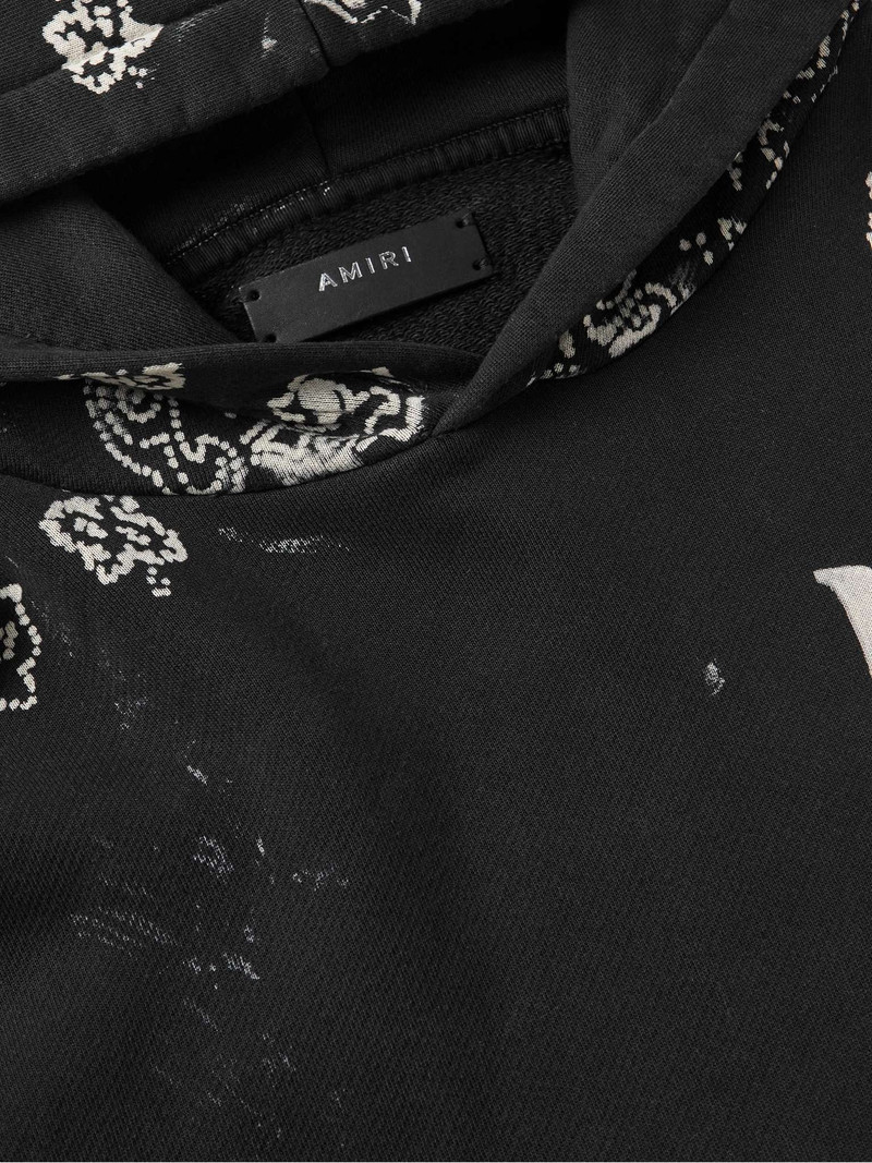 Printed Bleached Cotton-Jersey Hoodie 6