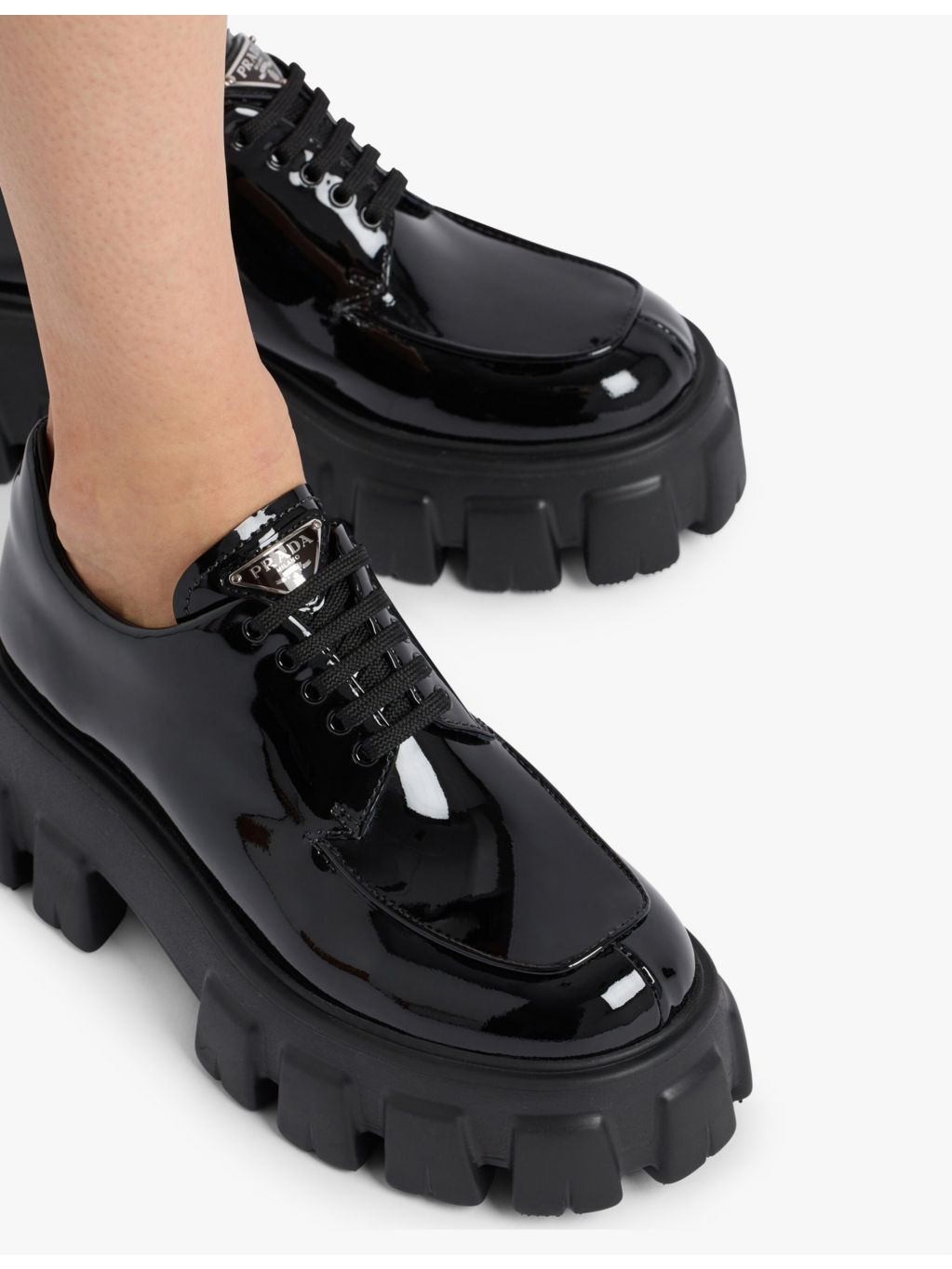 Monolith lace-up patent-leather loafers - 2