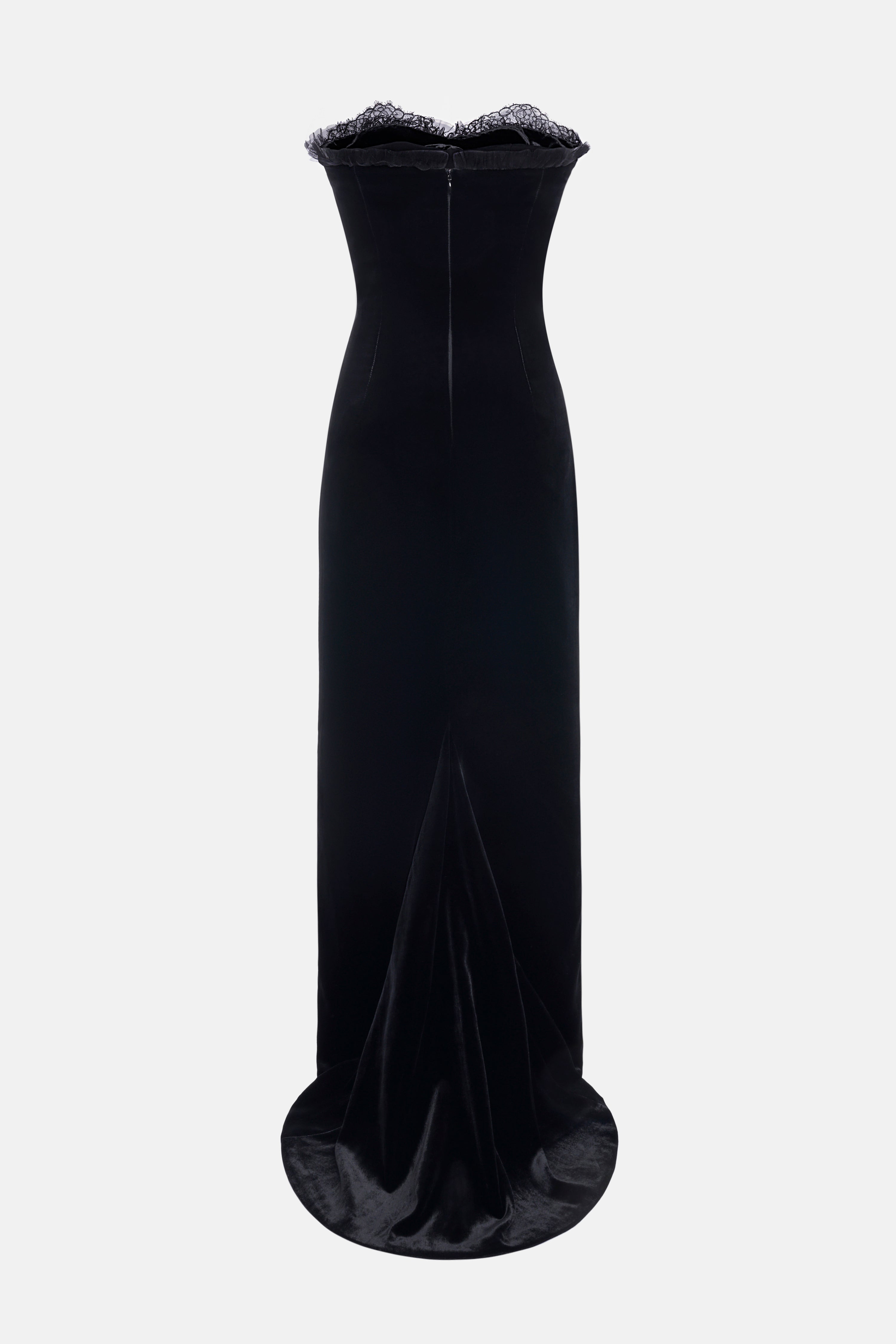 SLEEVELESS VEVET GOWN WITH BOW - 2