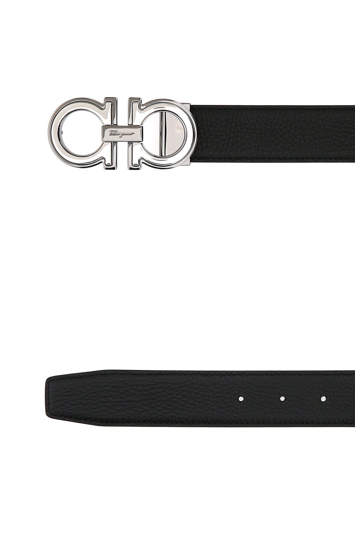 Black leather reversible belt - 2