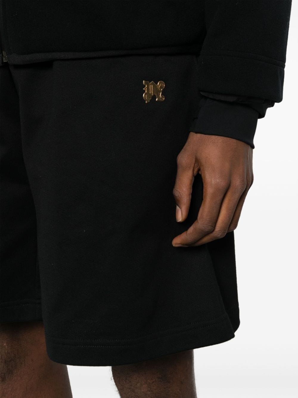 monogram-plaque track shorts - 5