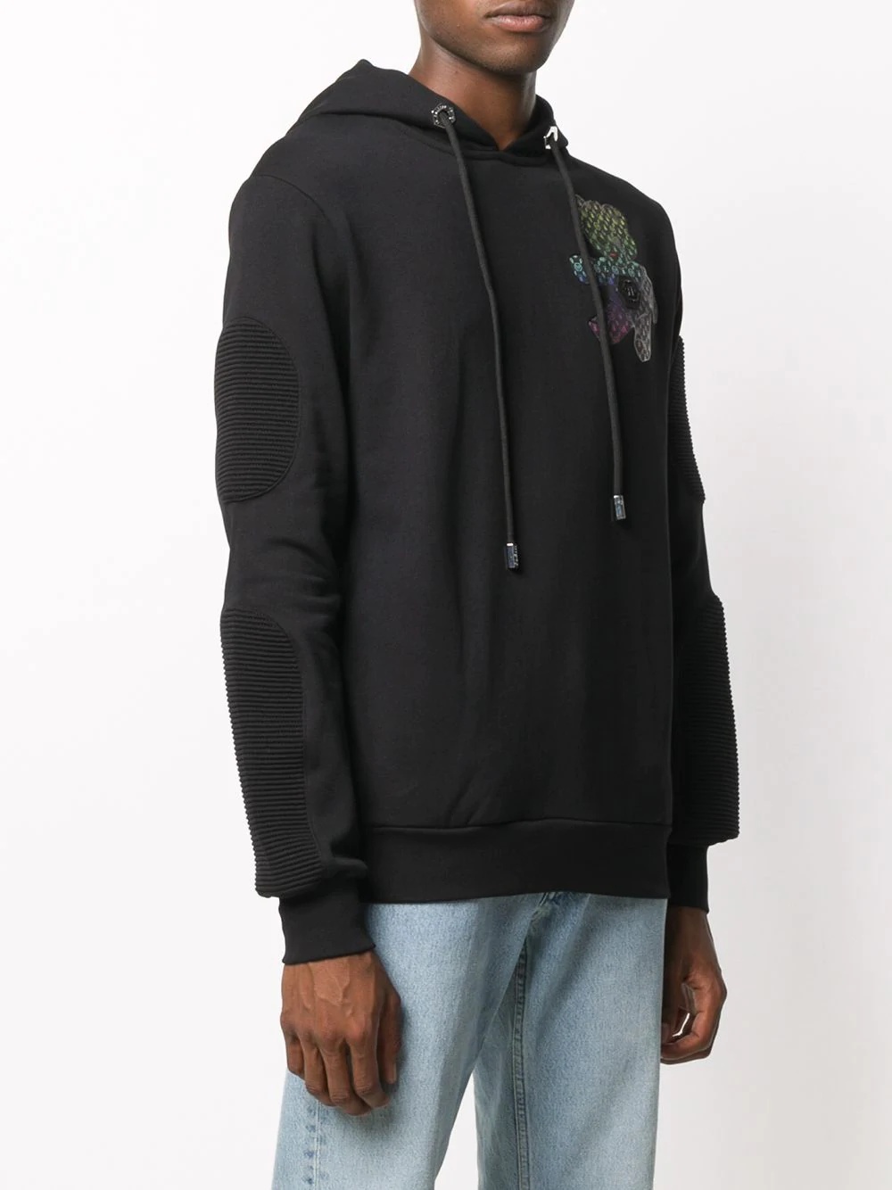 Teddy-print embroidered hoodie  - 3