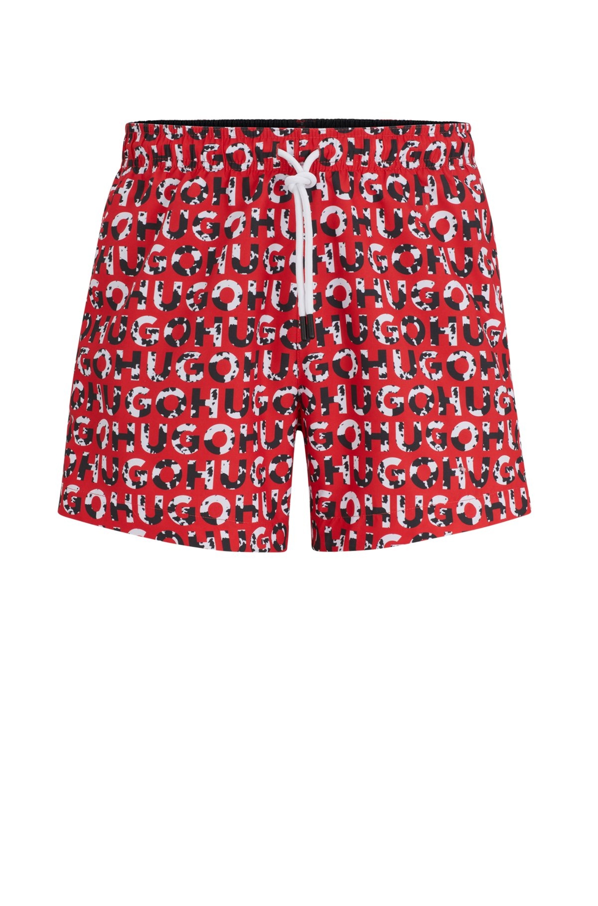 -MATERIAL SWIM SHORTS WITH LOGO PRINT - 1