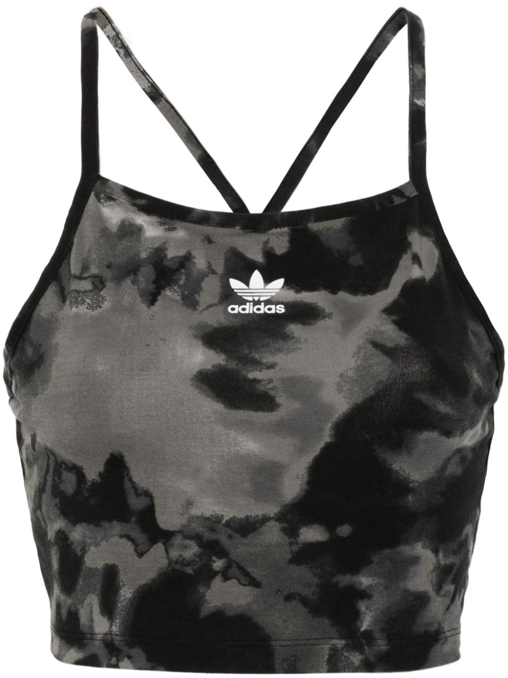 trefoil-logo tie-dye crop top - 1