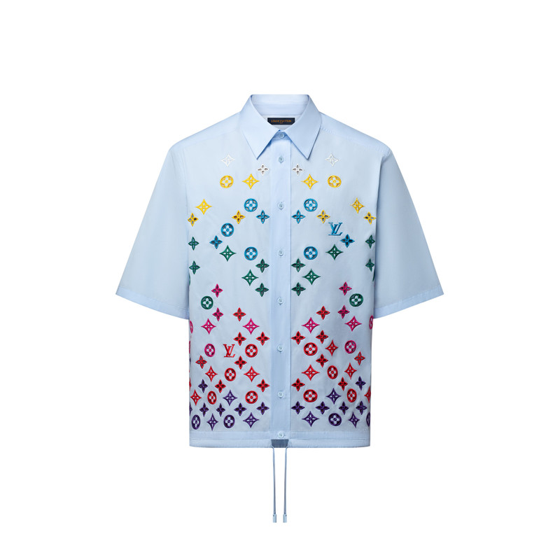 Monogram Flowers Embroidered Short-Sleeved Shirt 1