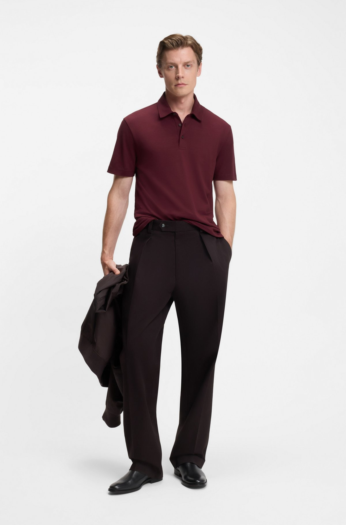 BECKHAM X BOSS POLO SHIRT IN COTTON AND SILK - 4