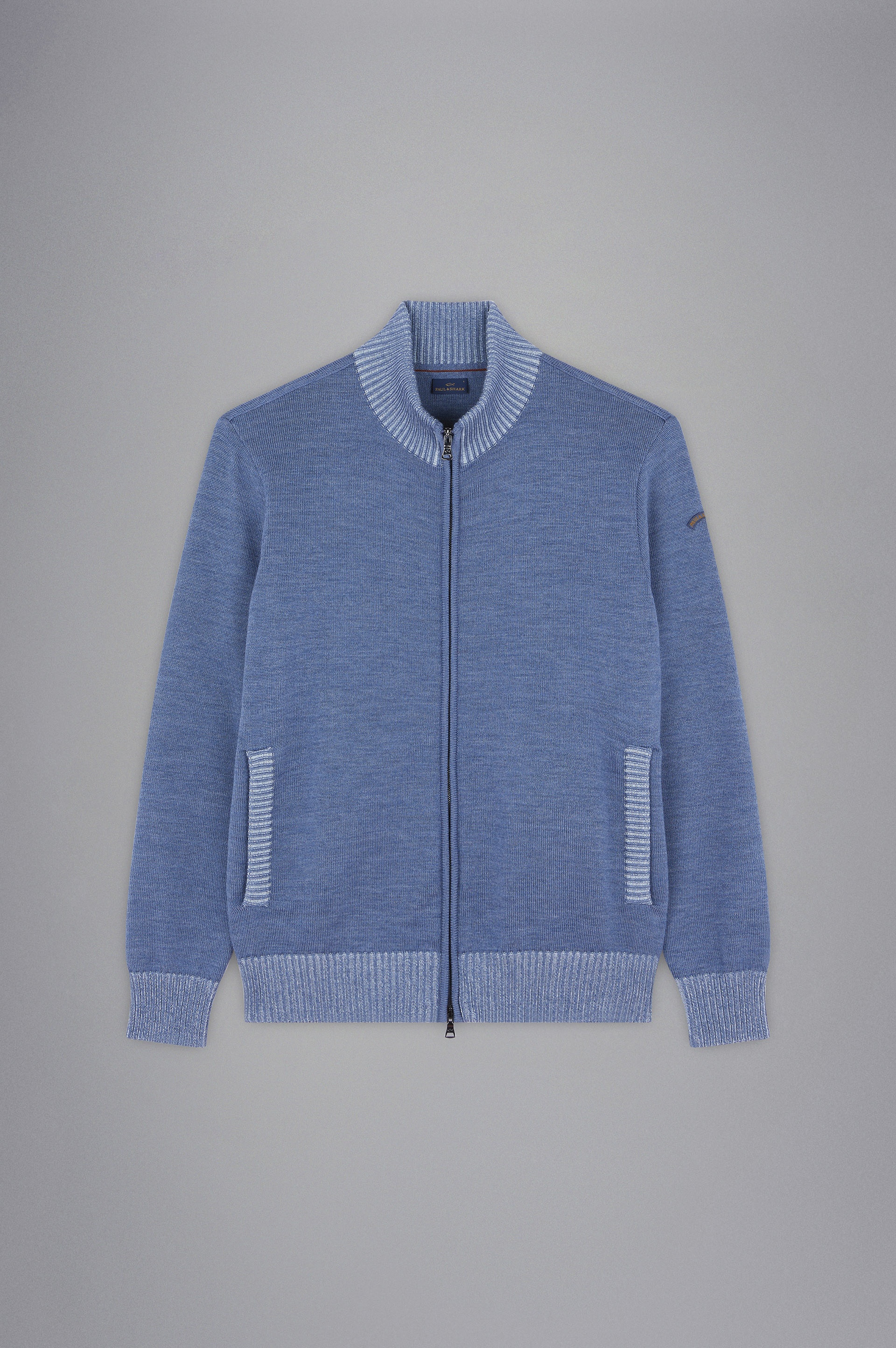 WOOL SWEATER WITH CONSTRASTING PIPING - 1