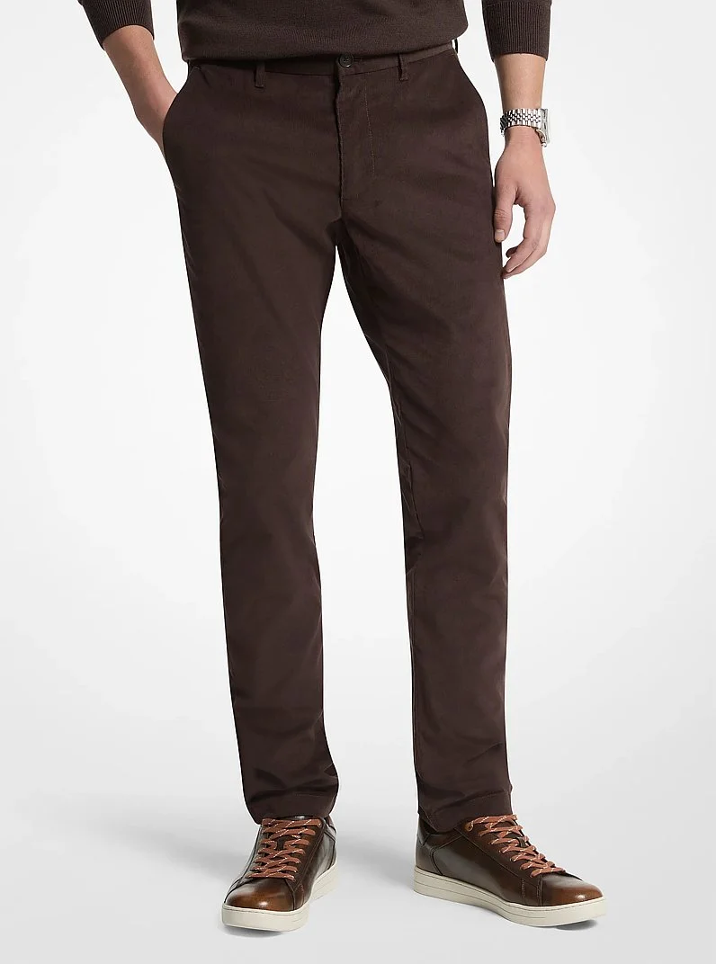 Slim-Fit Cotton Blend Corduroy Pants - 1