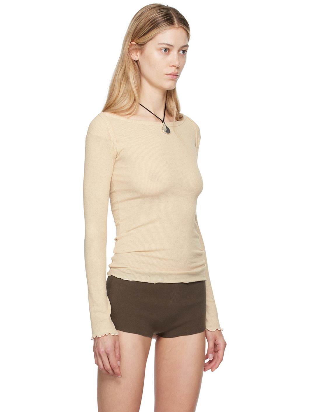 Beige Disc Long Sleeve T-Shirt - 2