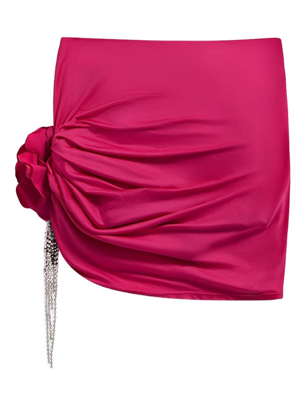 floral-embellished draped mini skirt - 5