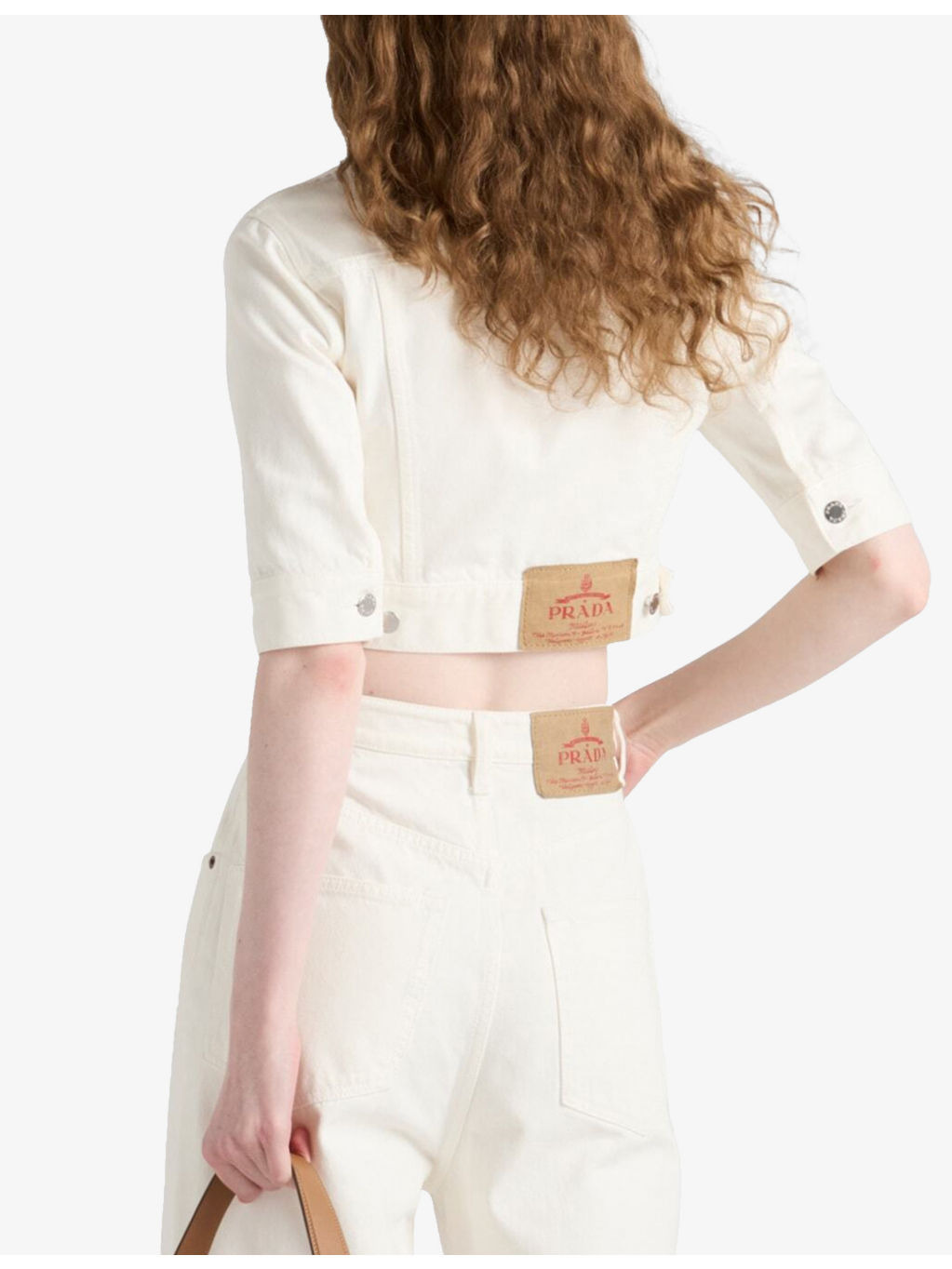 Branded-Patch Cropped Denim Jacket - 4