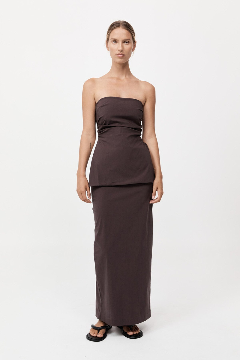 Strapless Tie Back Top - Chocolate Plum 5