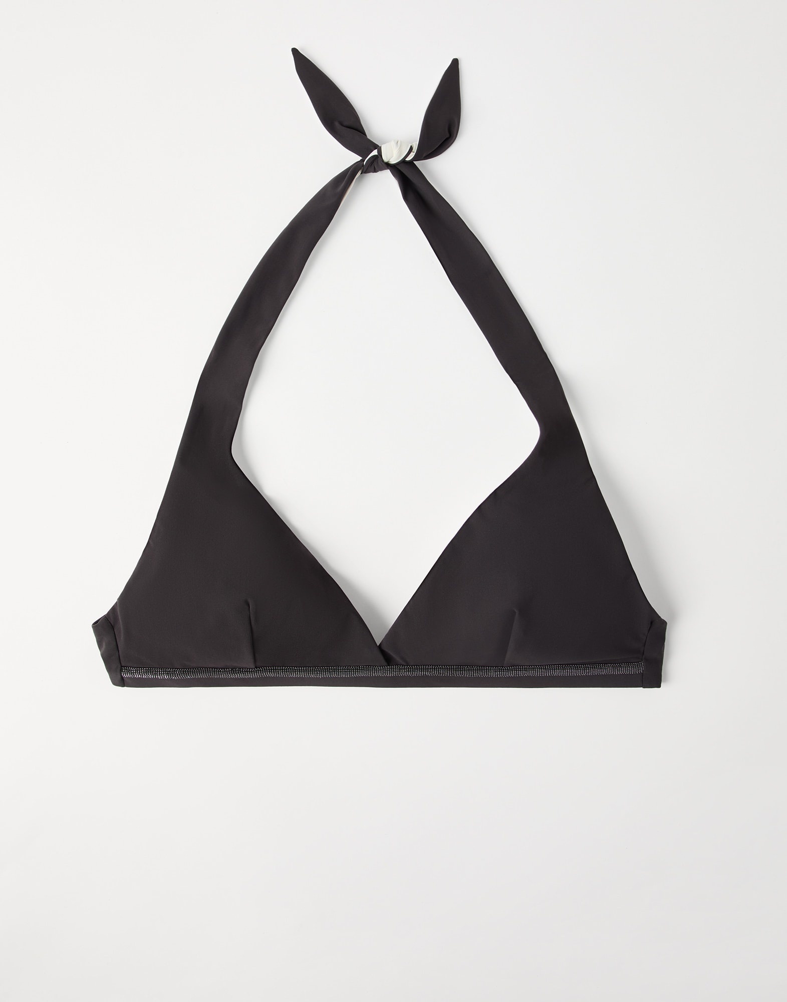 Techno jersey bikini top with precious trim - 1