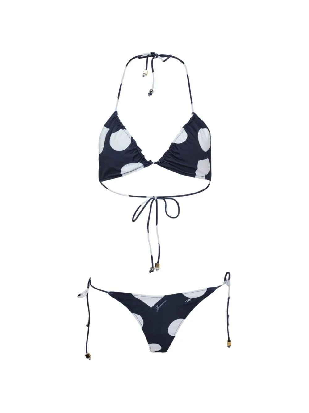 Triangle polka-dot triangle bikini set - 1