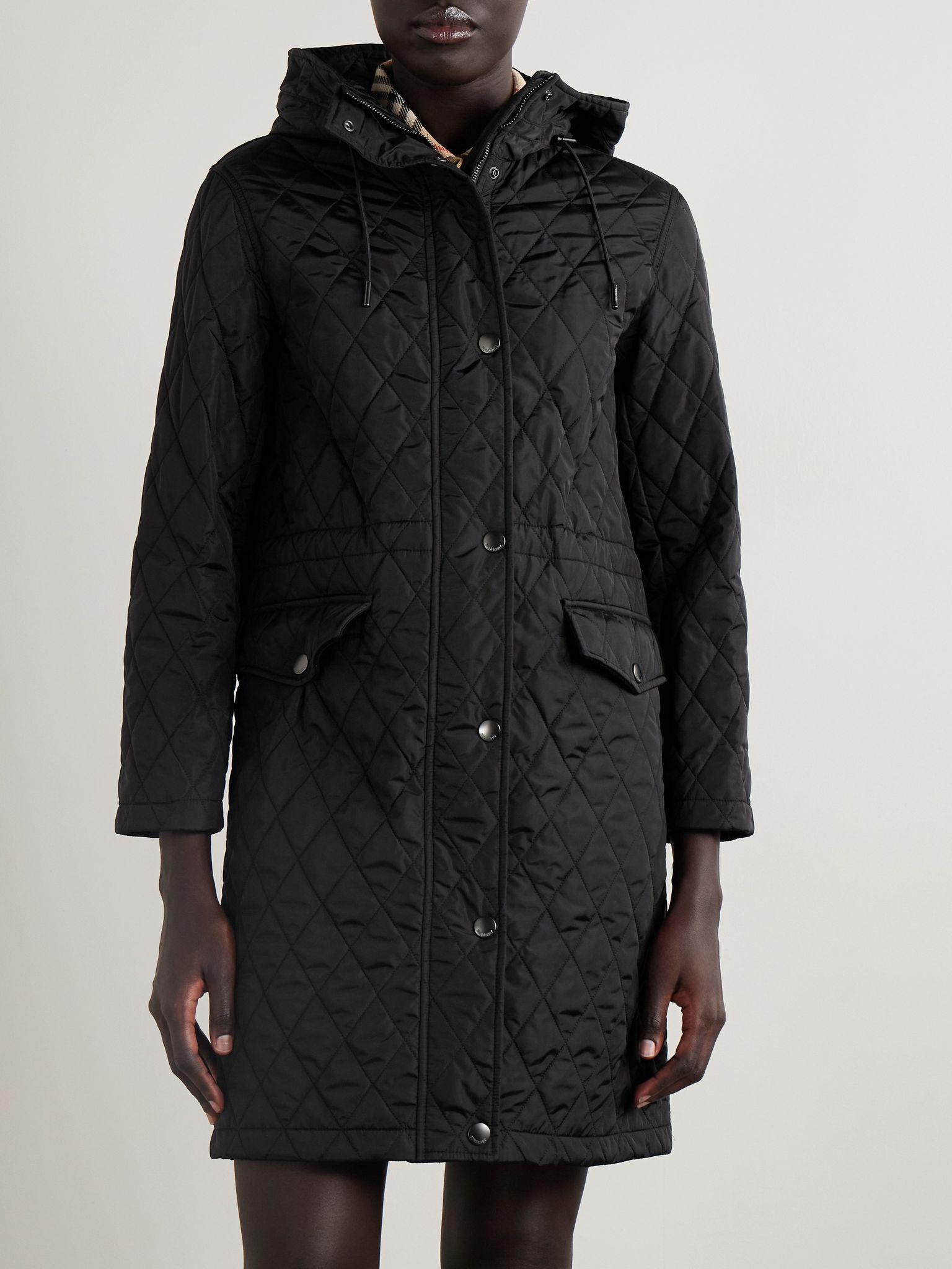 Hooded quilted shell jacket Black - 3