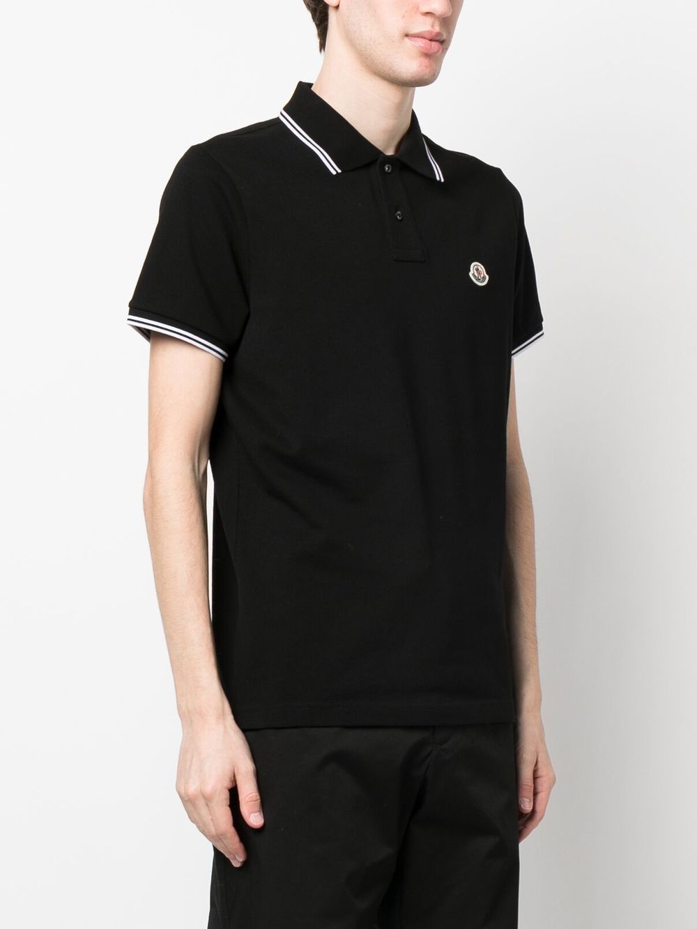 logo-patch polo shirt - 3