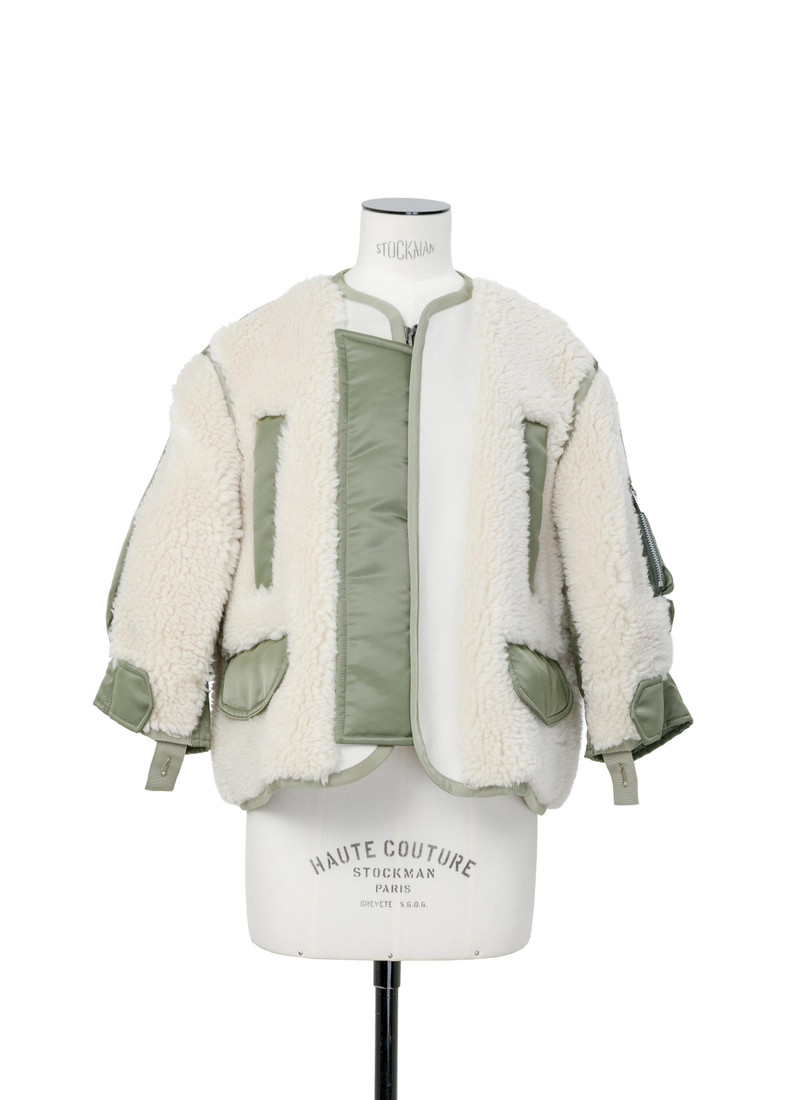 Faux Shearling x Nylon Twill Blouson 1