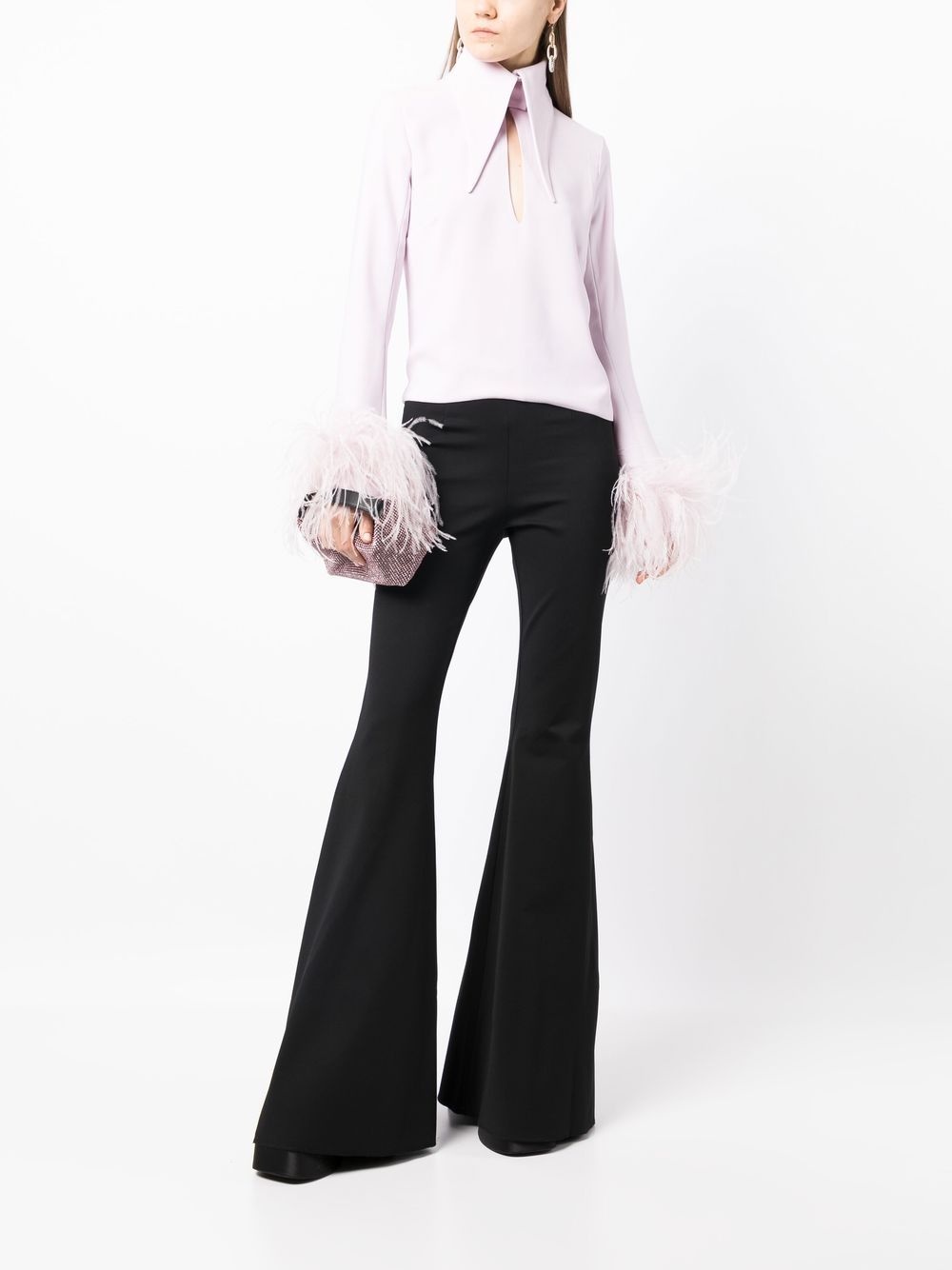 Michelle feather-trim top - 2