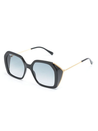 Stella McCartney logo-lettering square-frame sunglasses outlook