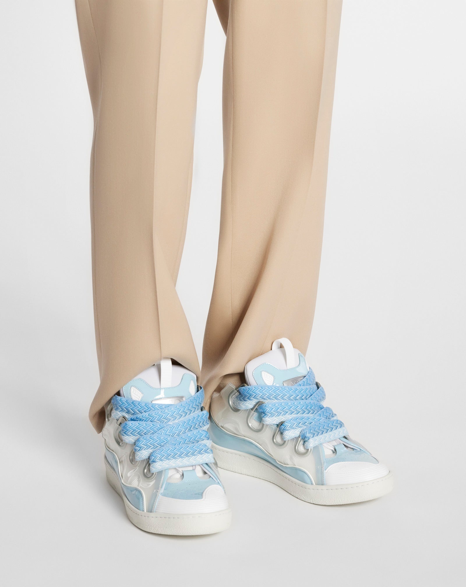LEATHER CURB SNEAKERS - 5