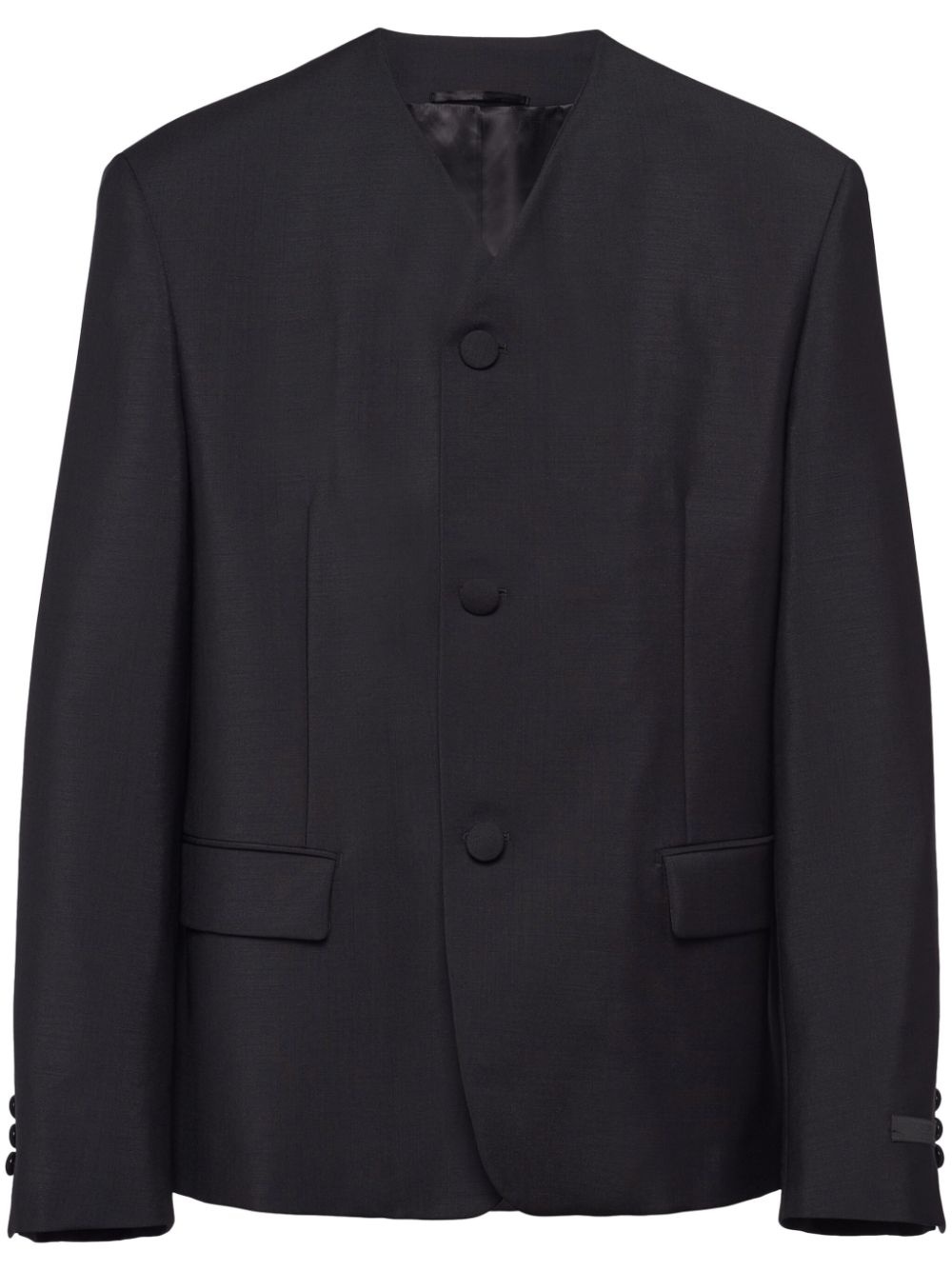 triangle-logo wool blazer - 1