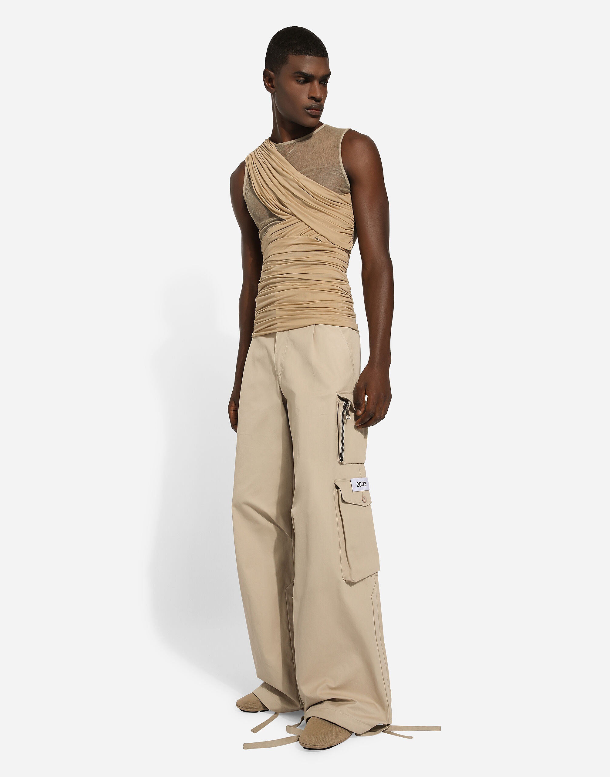 Cotton gabardine cargo pants - 5