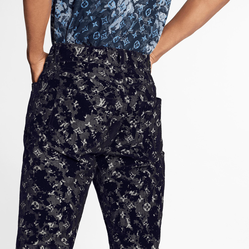 Monogram Flock Seasonal Slim Denim Jeans 5