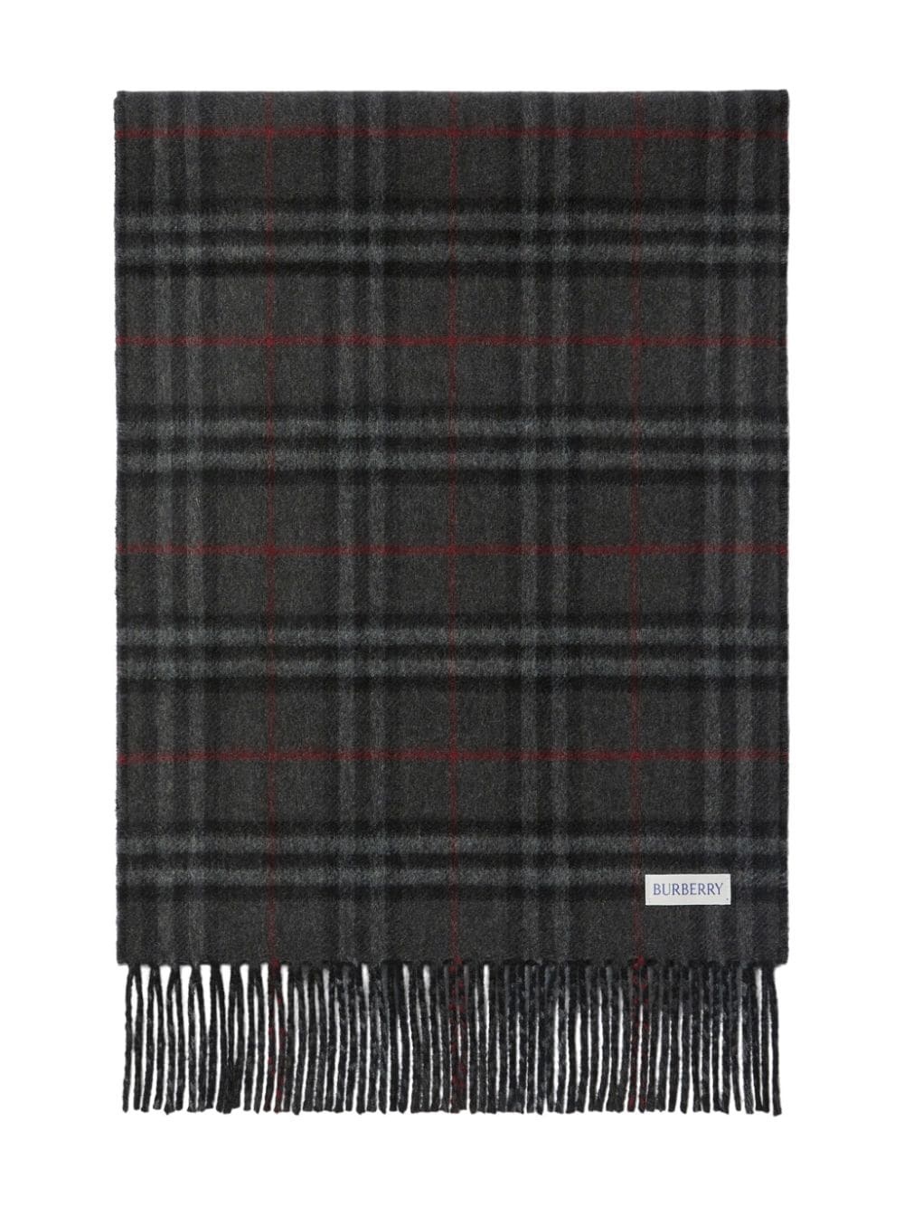 checked reversible cashmere scarf - 2