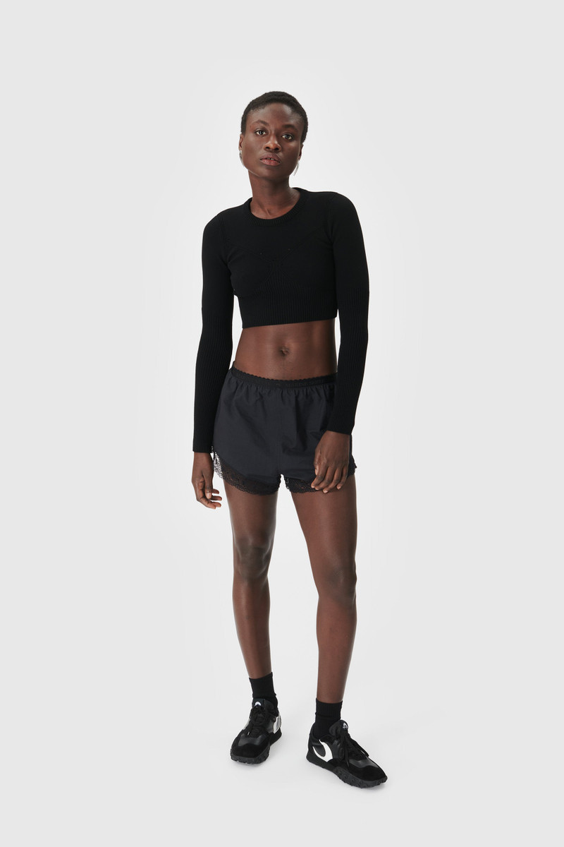 Marine Serre REGENERATED HOUSEHOLD LINEN SHORTS outlook