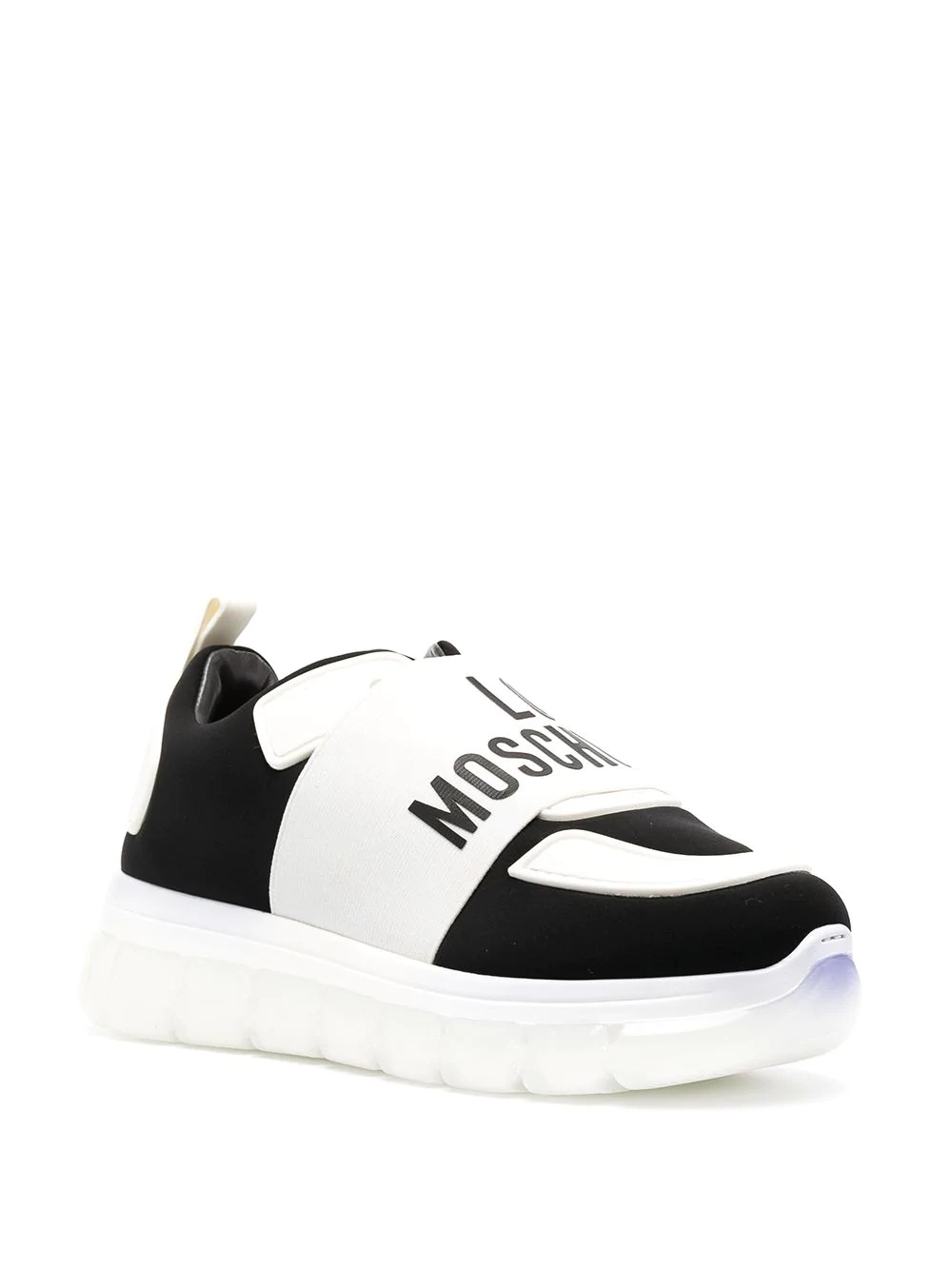 panelled logo low-top sneakers - 2