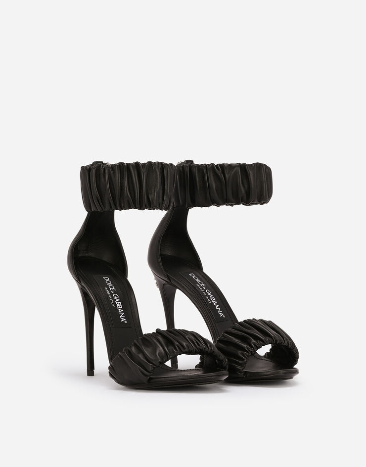 Gathered nappa leather sandals - 2