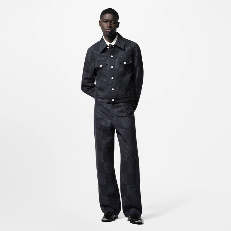 Damier Jacquard Wool Pants 4