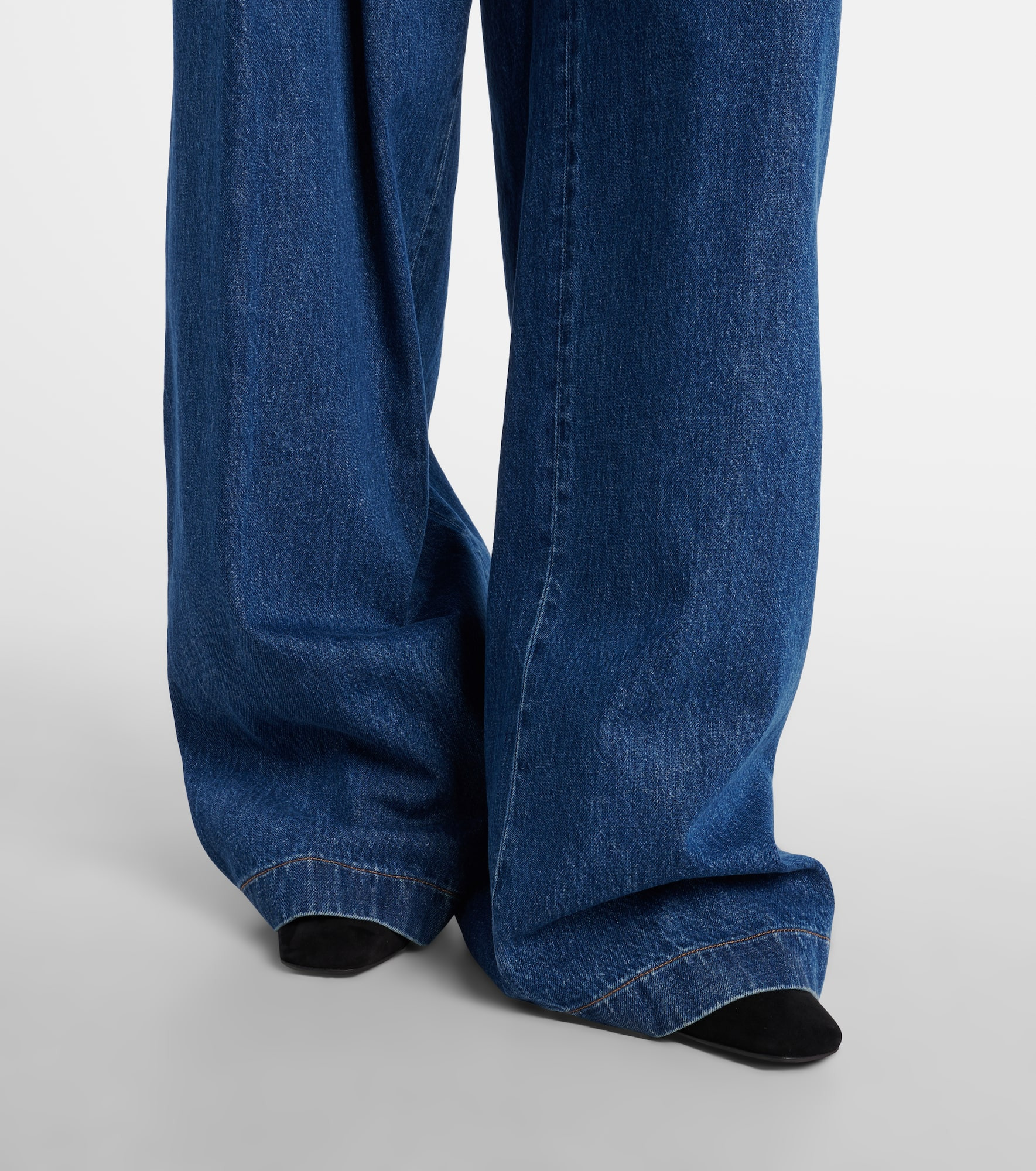 Pleated wide-leg jeans - 5