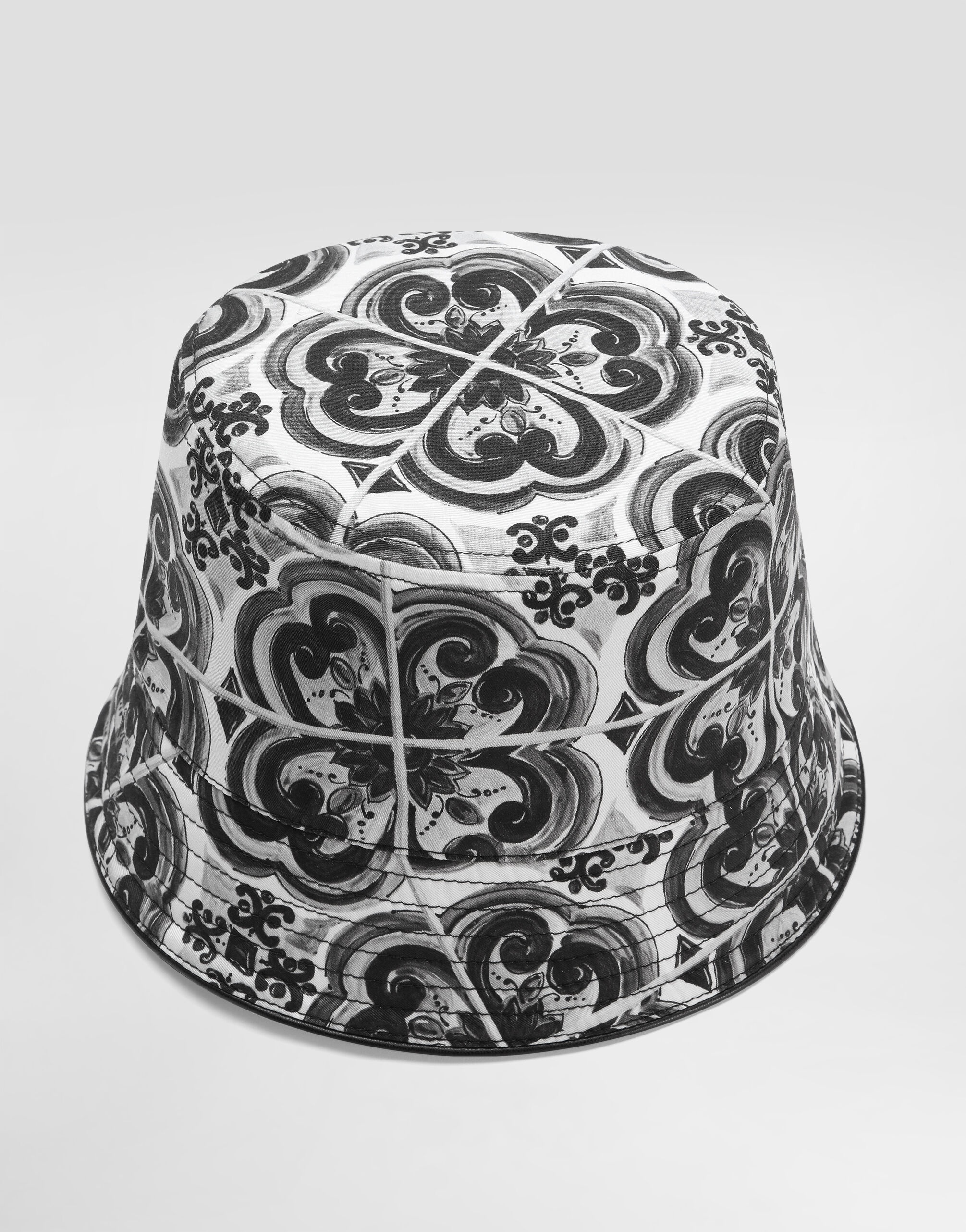 Majolica-print drill bucket hat - 2