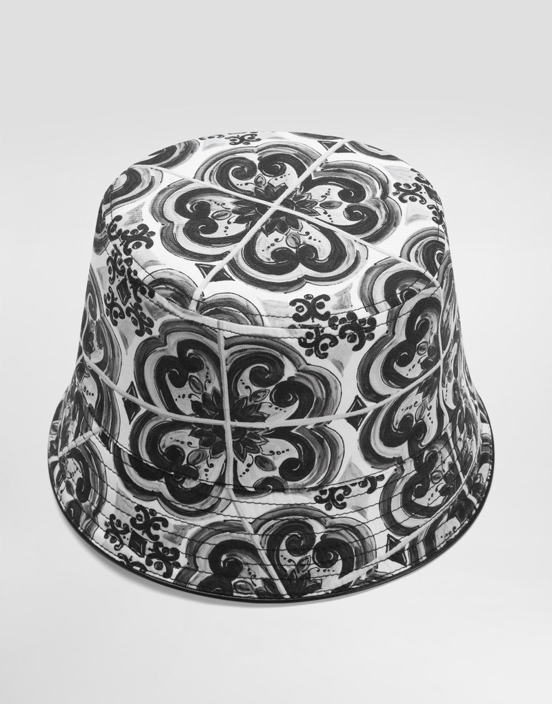 Dolce & Gabbana Majolica-print drill bucket hat outlook