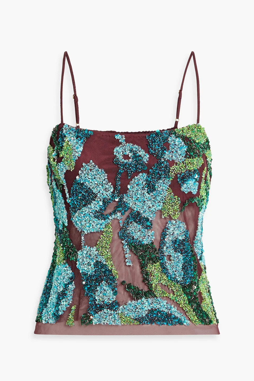 Maison embellished mesh camisole - 1
