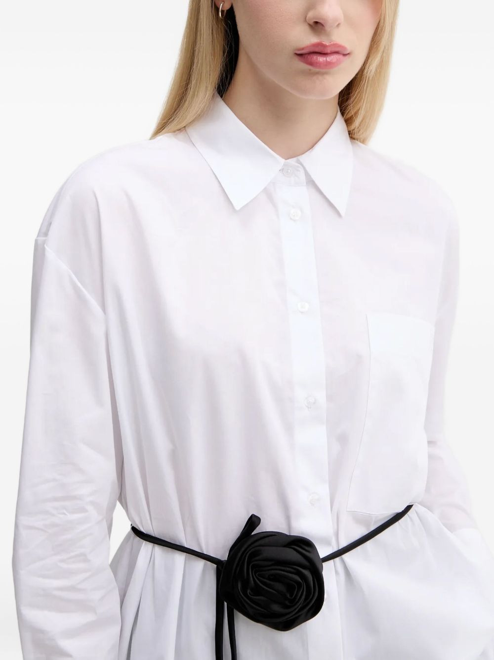 rose-embellished shirt - 5