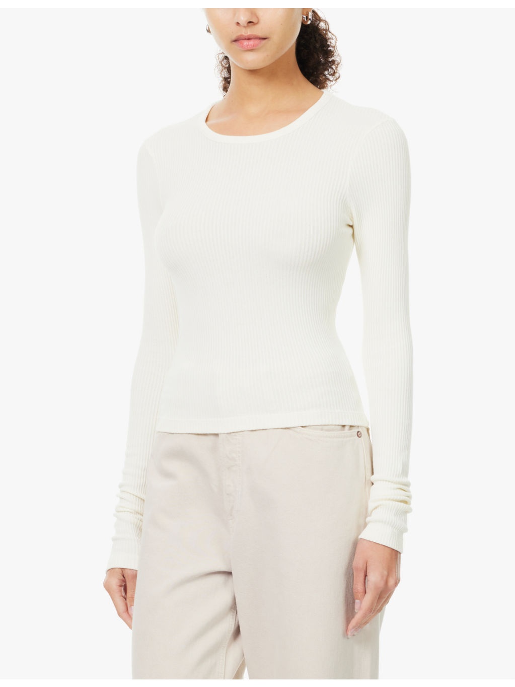 Alma shrunken crewneck jersey top - 3