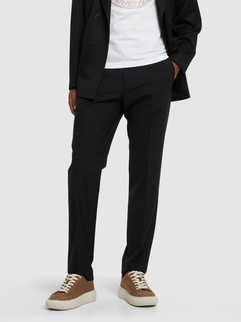 VERSACE Fabric & leather sneakers | luisaviaroma | REVERSIBLE
