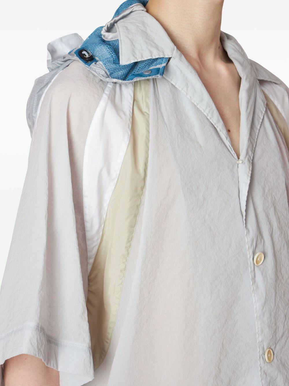 hooded panelled shirt - 4