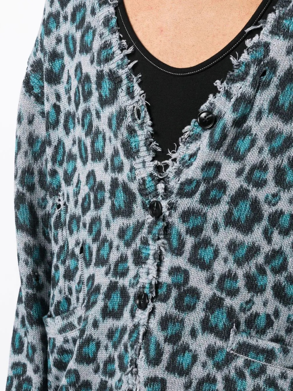 oversized leopard-print jacquard cardigan - 4