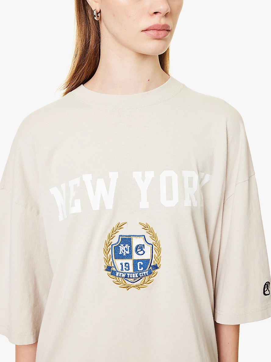 New York brand-embroidered cotton-jersey T-shirt - 5