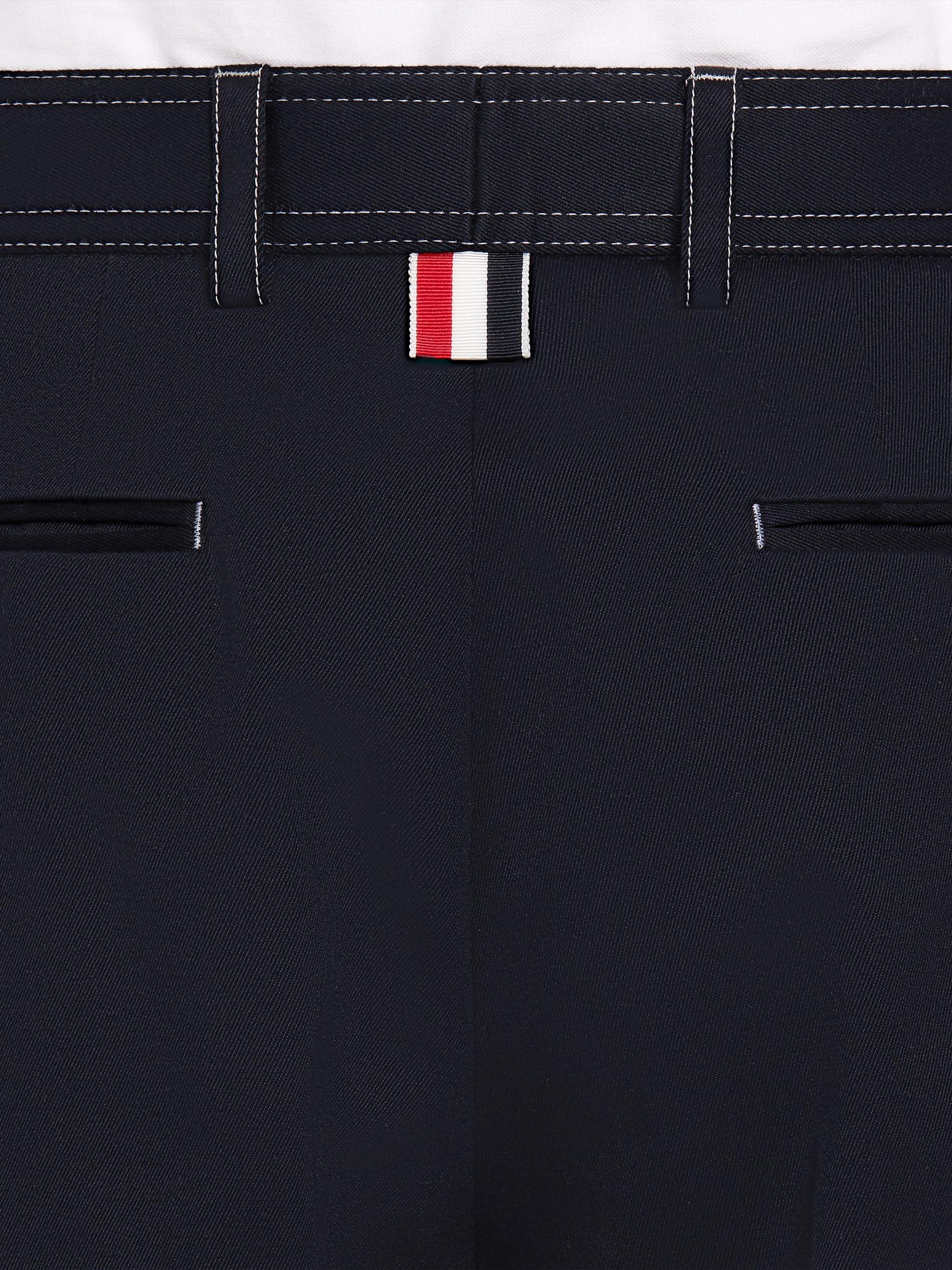 Navy Cotton Twill Contrast Stitch Sack Trouser - 6