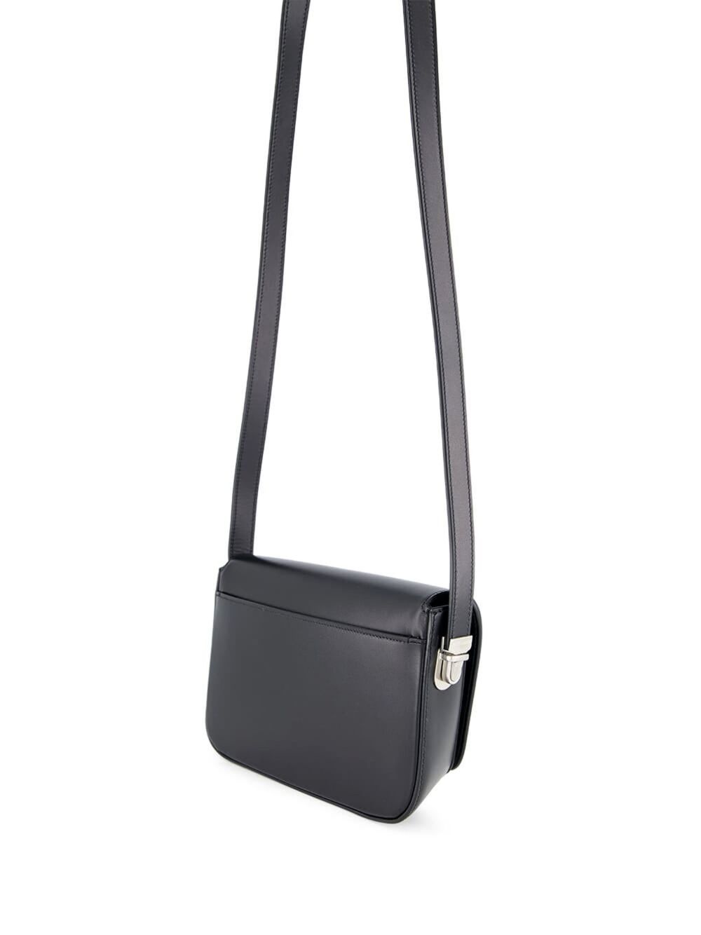 Black Small Leather Crossbody Bag - 2