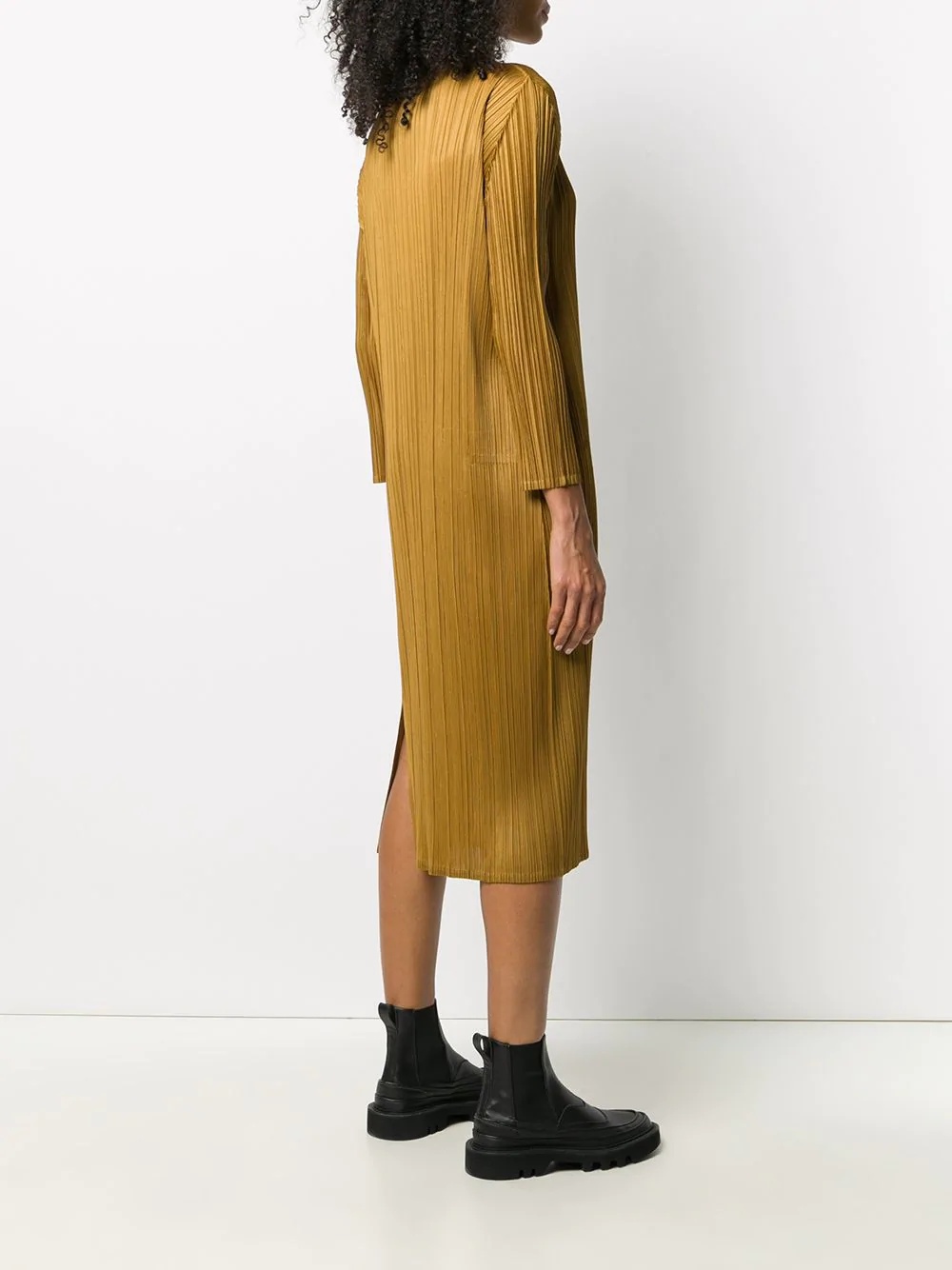 plissé shift dress - 4