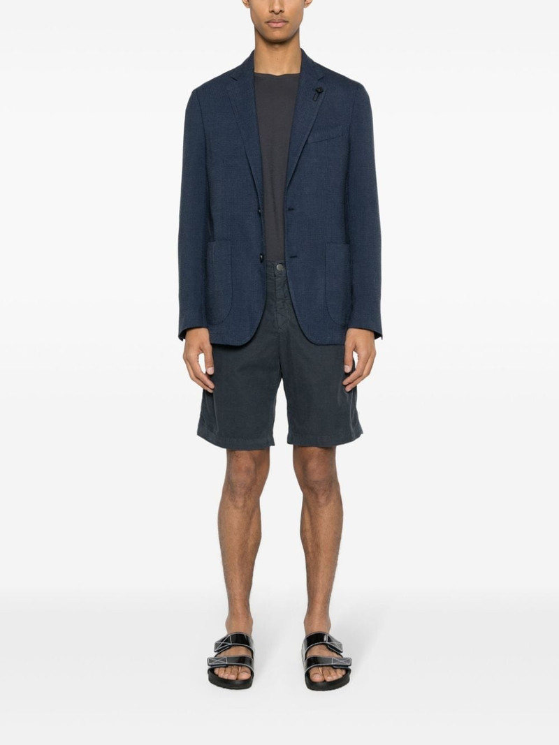 LARDINI monogram-jacquard blazer outlook