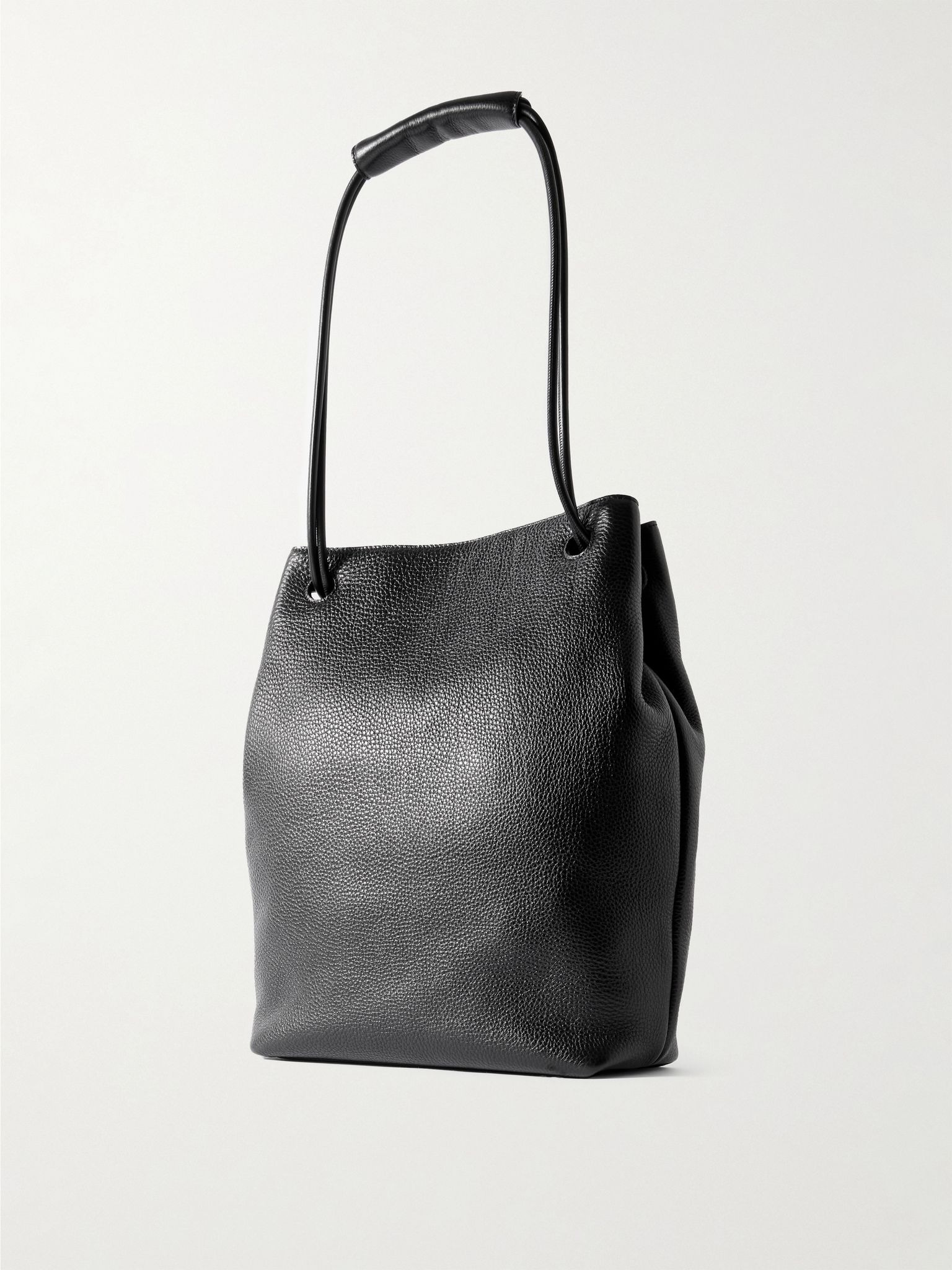 Pebble Full-Grain Leather Tote Bag Black - 3