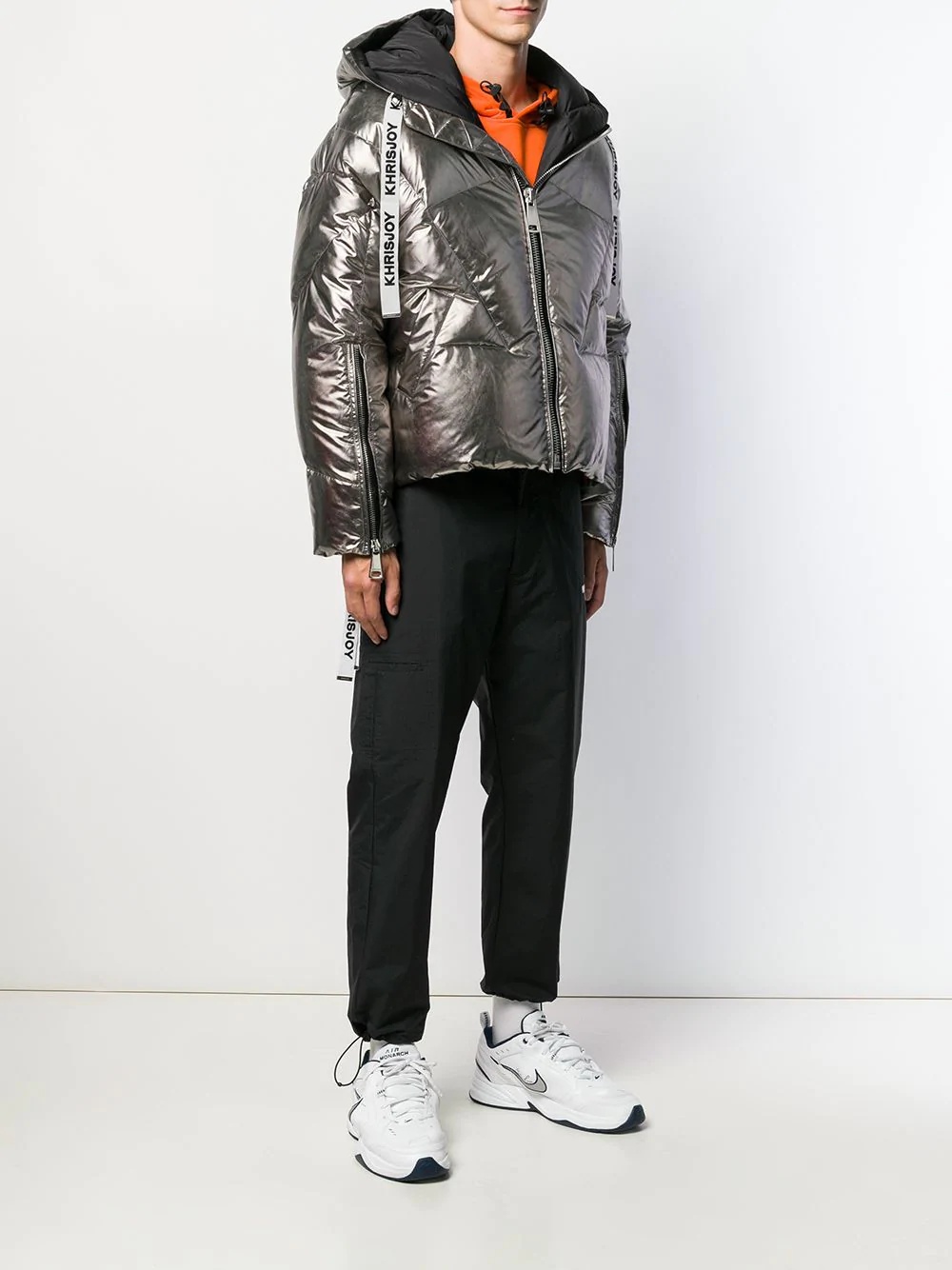 metallic puffer jacket - 3