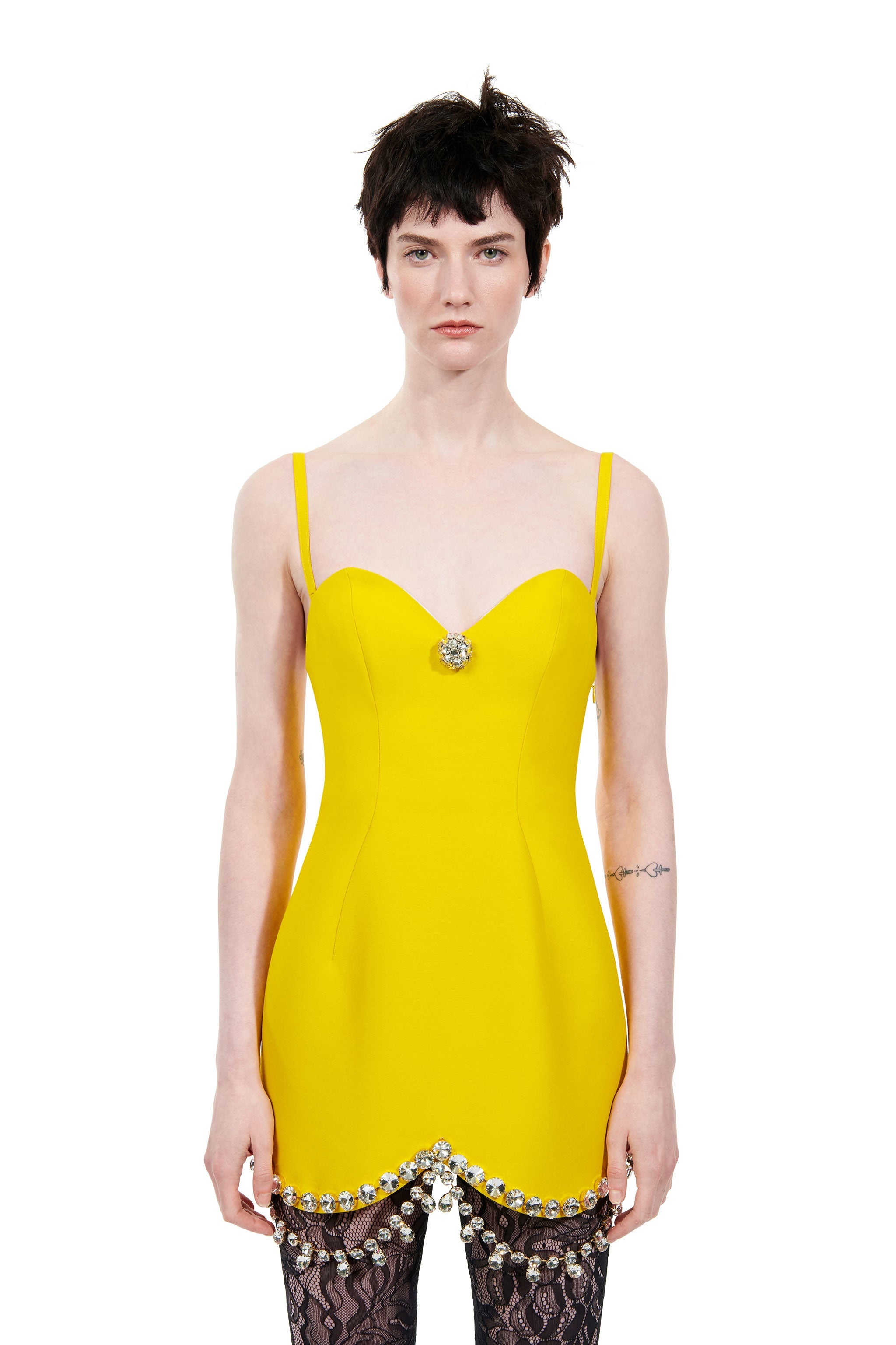 DRAPED CRYSTAL MINI DRESS - 3