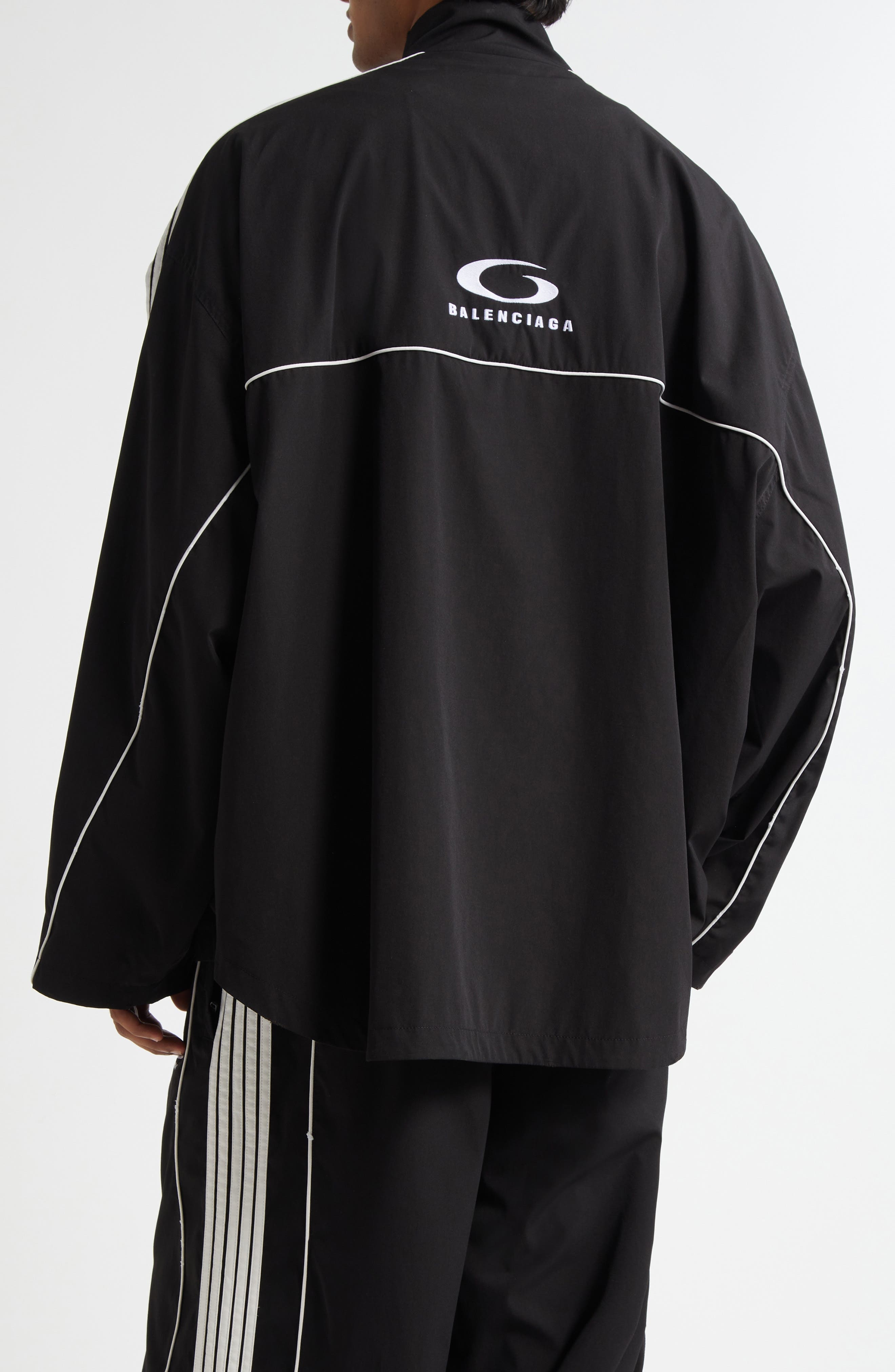 Balenciaga Tracksuit Jacket in 1000 Black at Nordstrom - 3